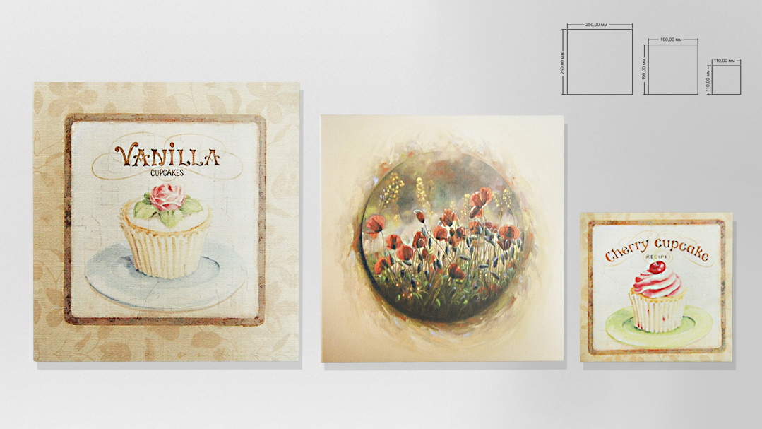 Набір декоративних картинок 110х110х10мм